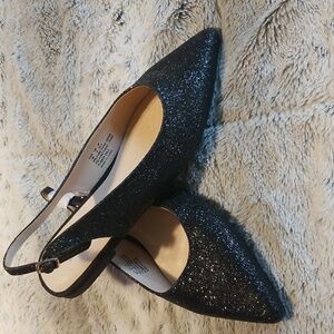 FEVER SOLE, Sz 9 Sparkling Black evening dress shoes.  NEW WITH TAG & BOX